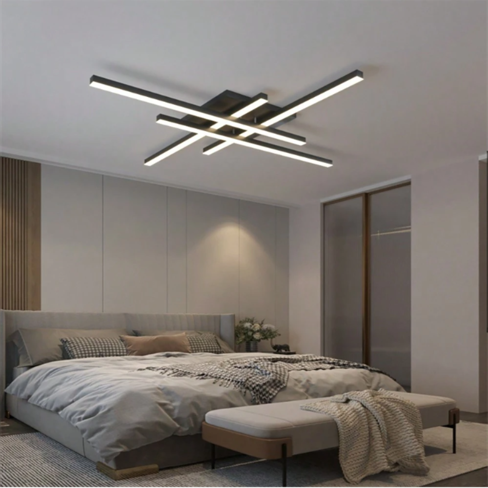 Modern LED Ceiling Light | Minimalist Linear LED Fixture for Bedrooms and Living Rooms