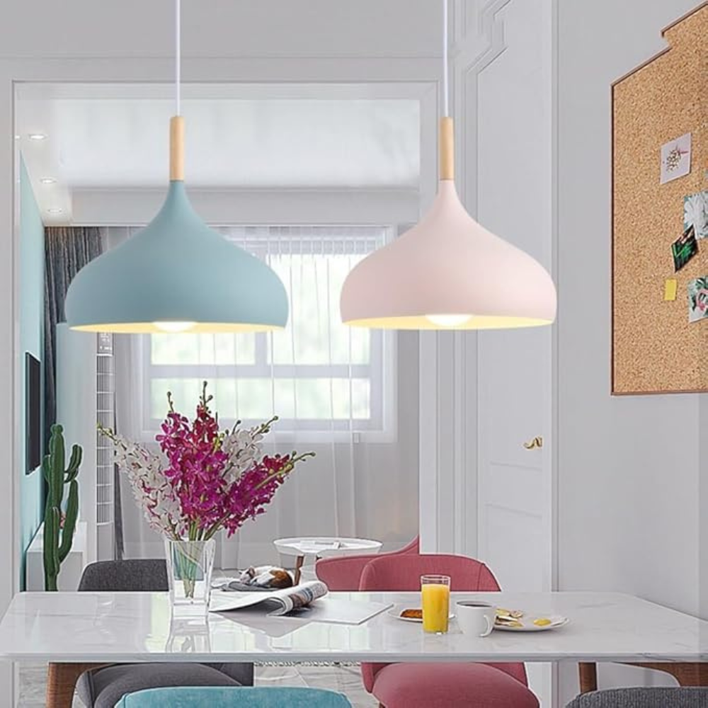 Nordic Pendant Light | Colorful LED Ceiling Fixture for Bedroom or Living Room
