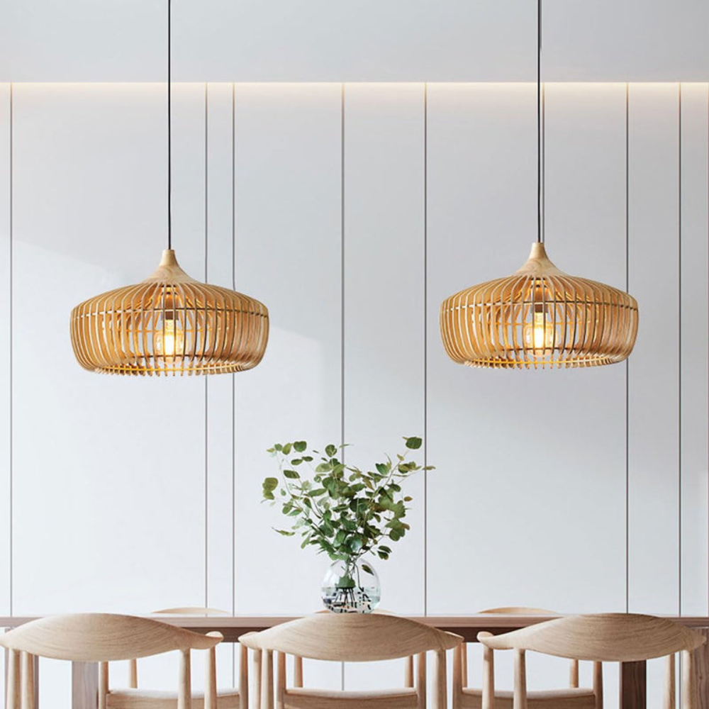 Nordic-Style LED Pendant Light | Minimalist Japanese Hanging Fixture for Bedroom or Living Room