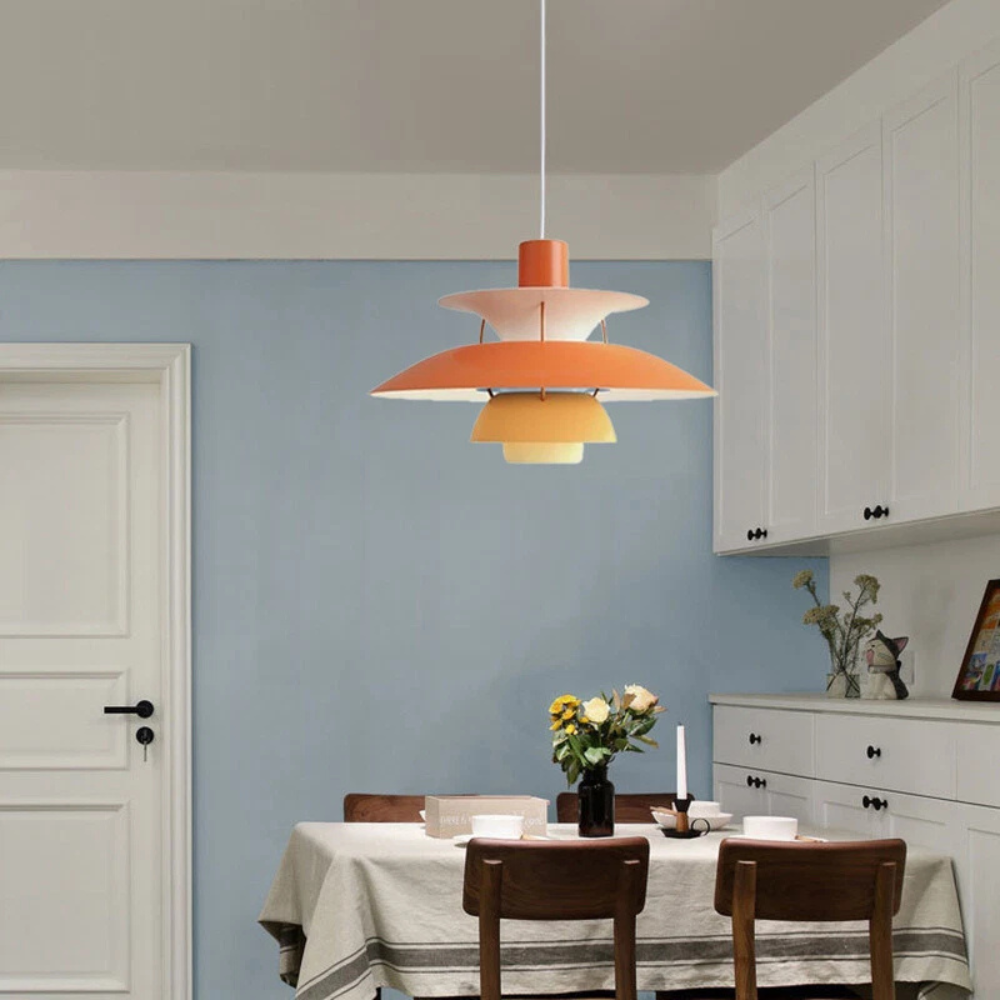 Gradient LED Pendant Light for Living Room | Danish Design Ceiling Chandelier for Kitchen Decor
