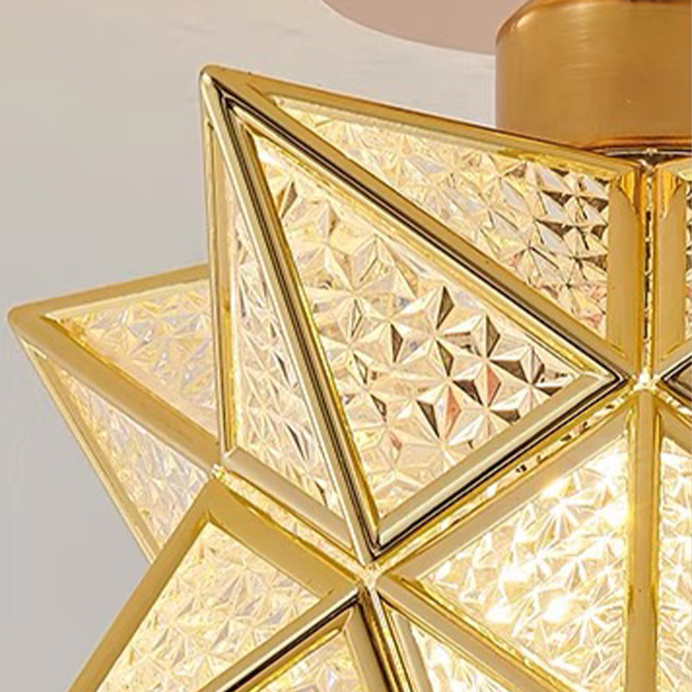 Ceiling Light | Star Shape Geometric Semi-Flush Fixture