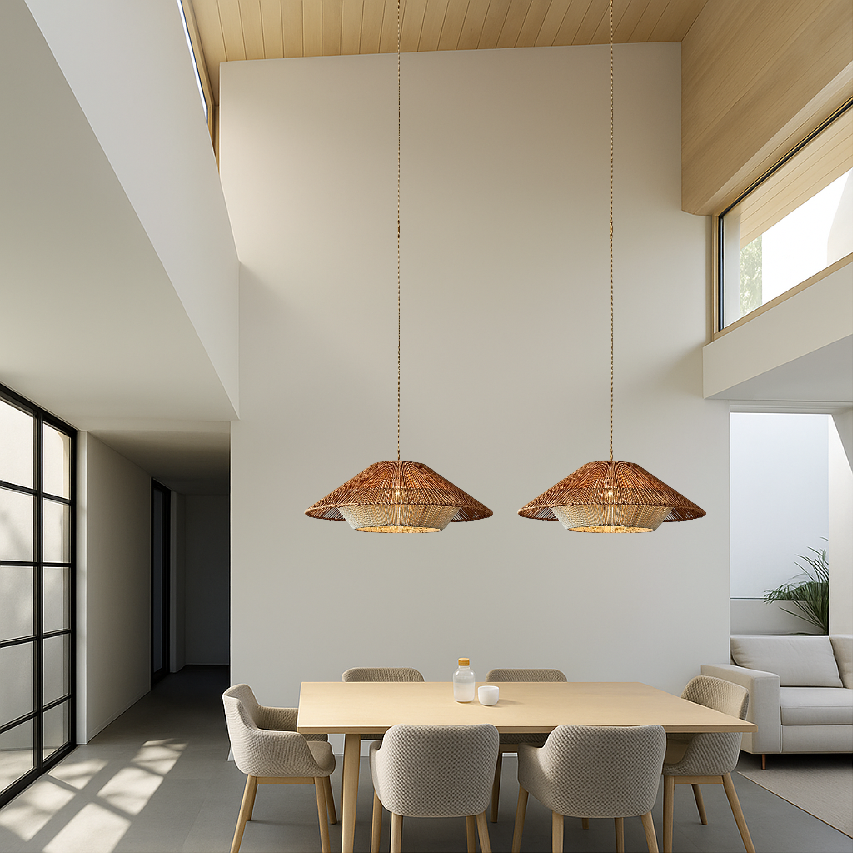 Pendant Light | Woven Dome Ceiling Lamp