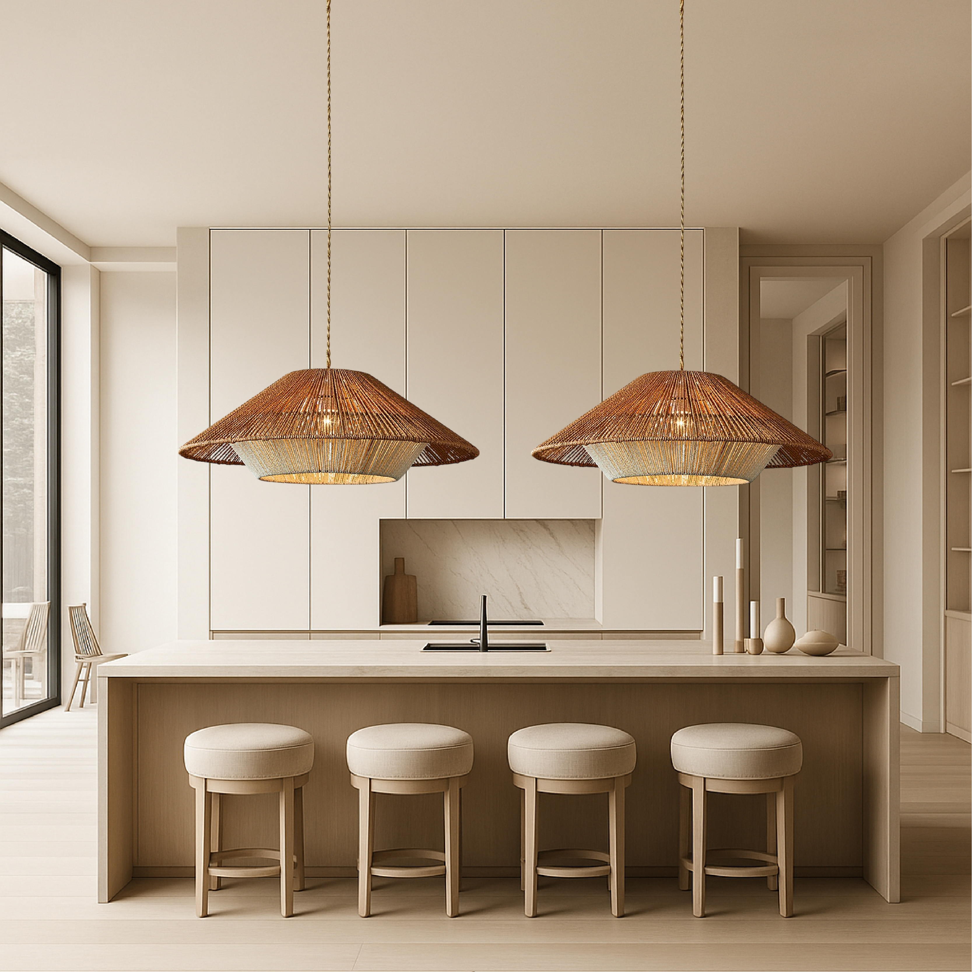Pendant Light | Woven Dome Ceiling Lamp