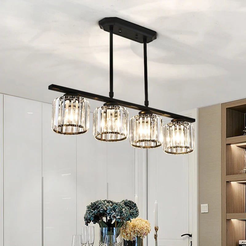 Dining Room Modern Pendant Light | Rectangular Multi Glass Shade