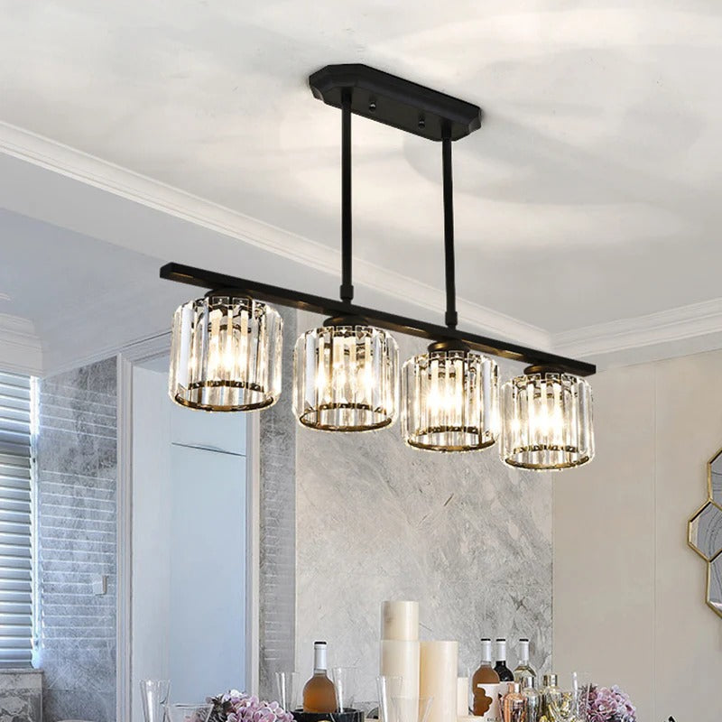 Dining Room Modern Pendant Light | Rectangular Multi Glass Shade