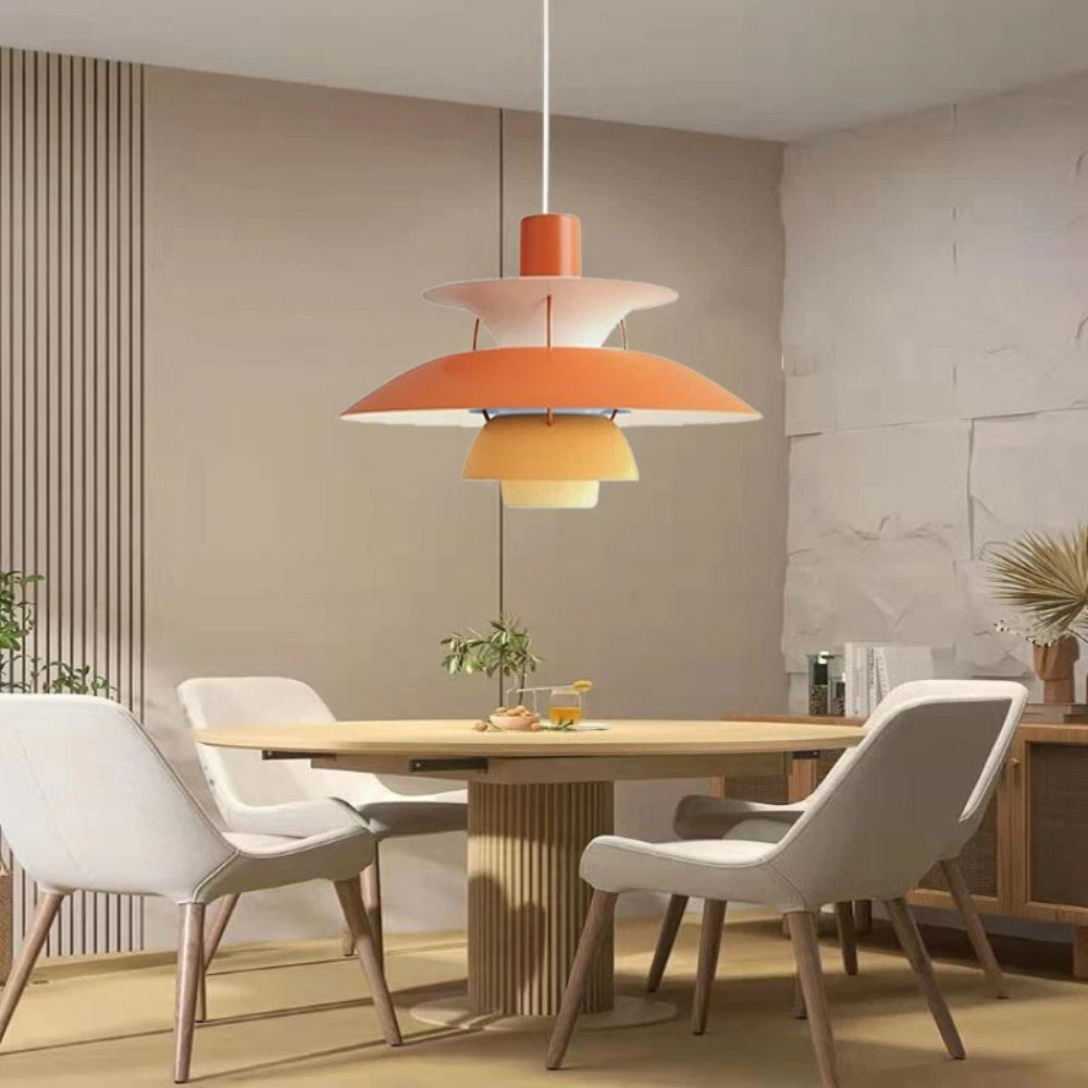 Gradient LED Pendant Light for Living Room | Danish Design Ceiling Chandelier for Kitchen Decor