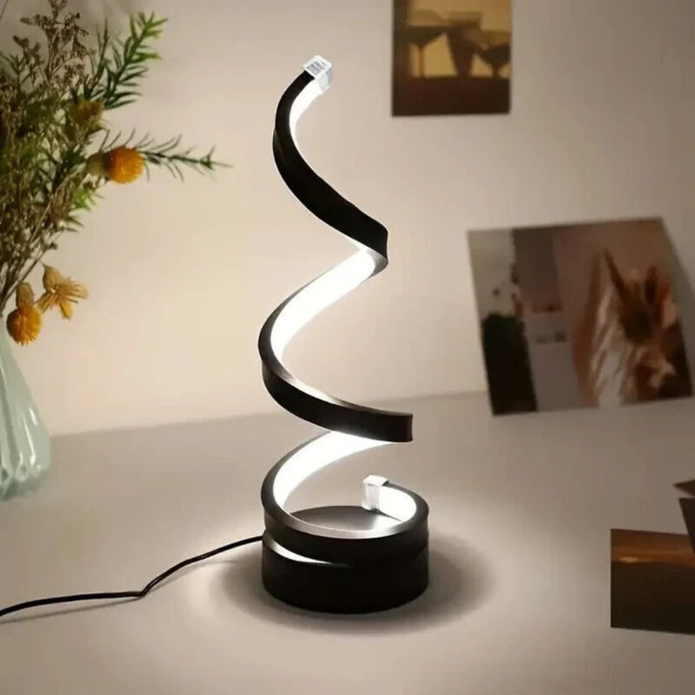 Bedroom Dimmable Table Lamp | Modern Spiral LED Design