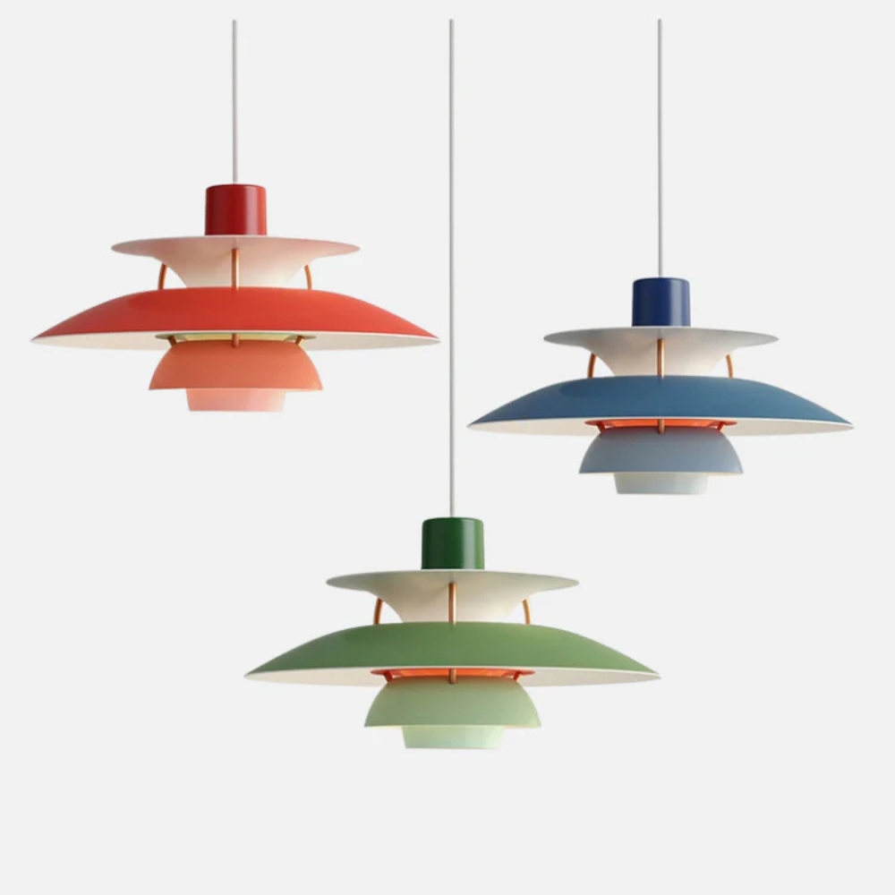 Gradient LED Pendant Light for Living Room | Danish Design Ceiling Chandelier for Kitchen Decor
