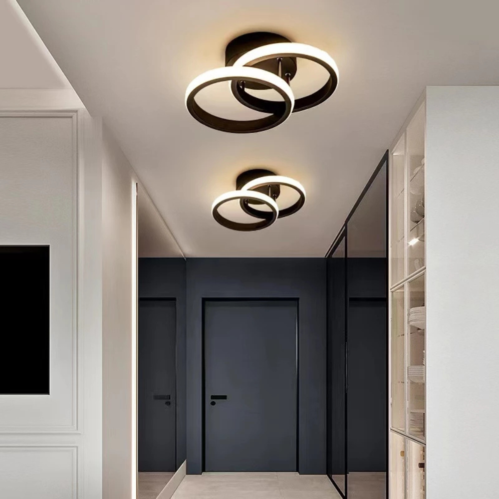 Ceiling Light | Modern Two-Ring LED Fixture for Hallways and Offices