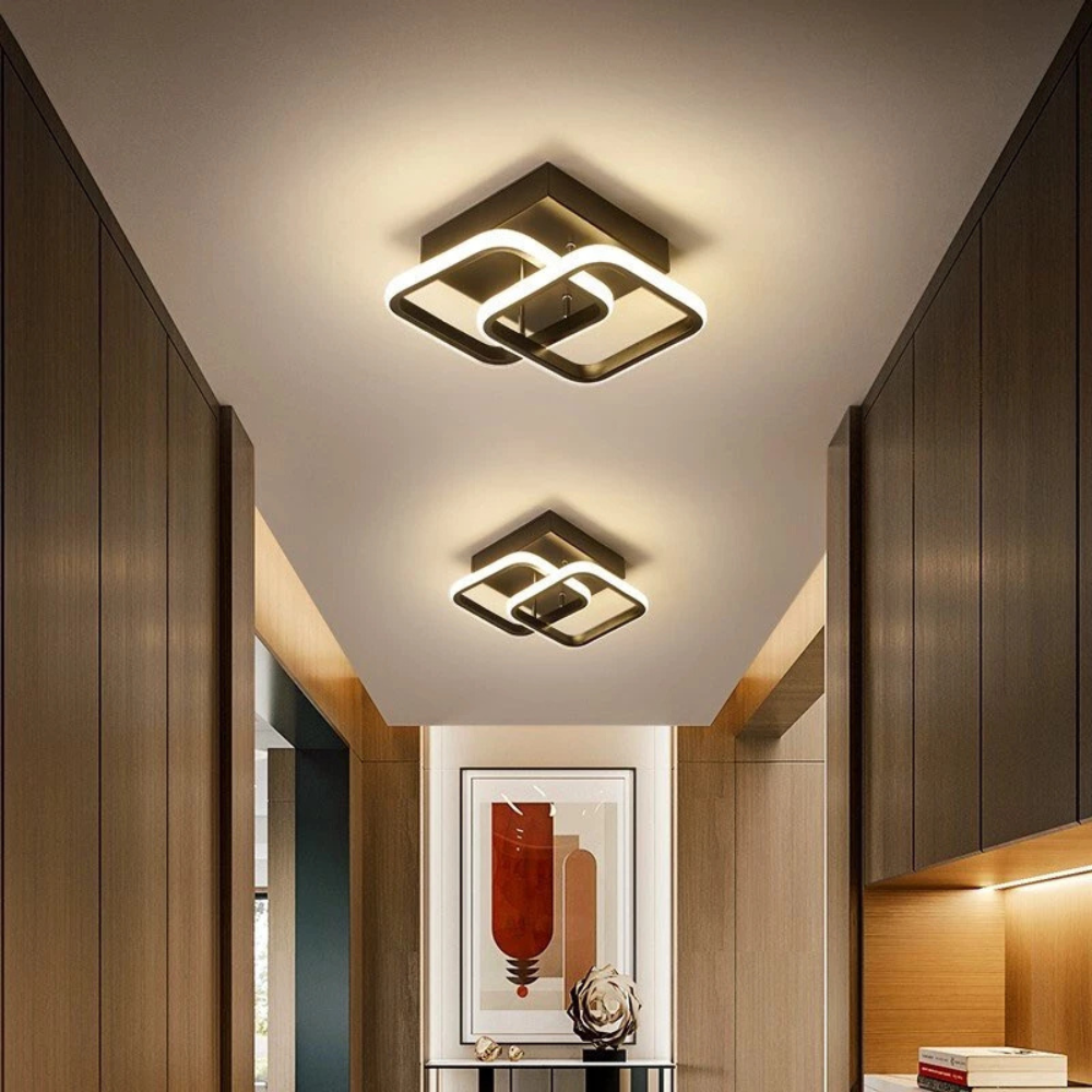 Ceiling Light | Modern Two-Ring LED Fixture for Hallways and Offices