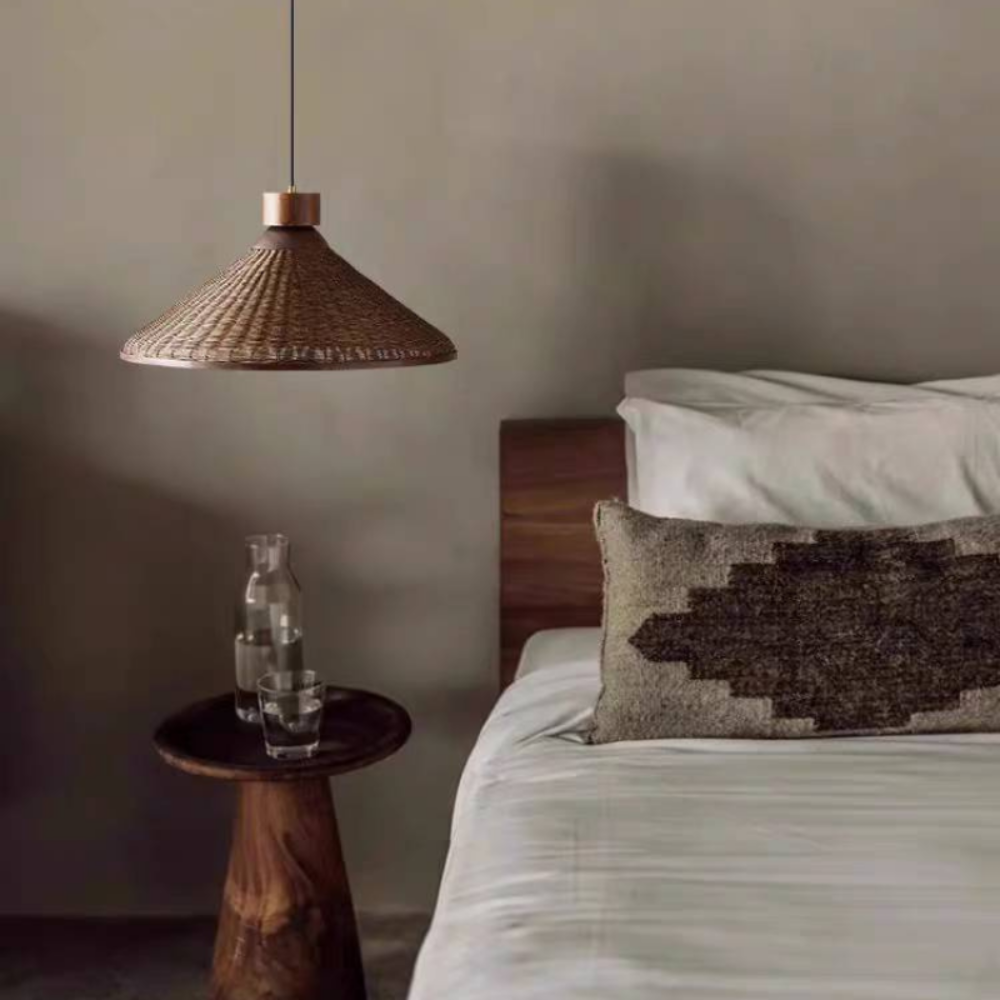 Retro LED Pendant Ceiling Light | Woven Look Fixture for Living Room, Restaurant, and Hotel