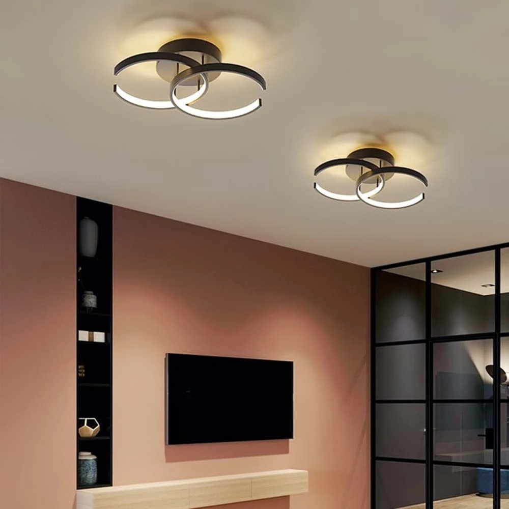 Ceiling Light | Modern Two-Ring LED Fixture for Hallways and Offices