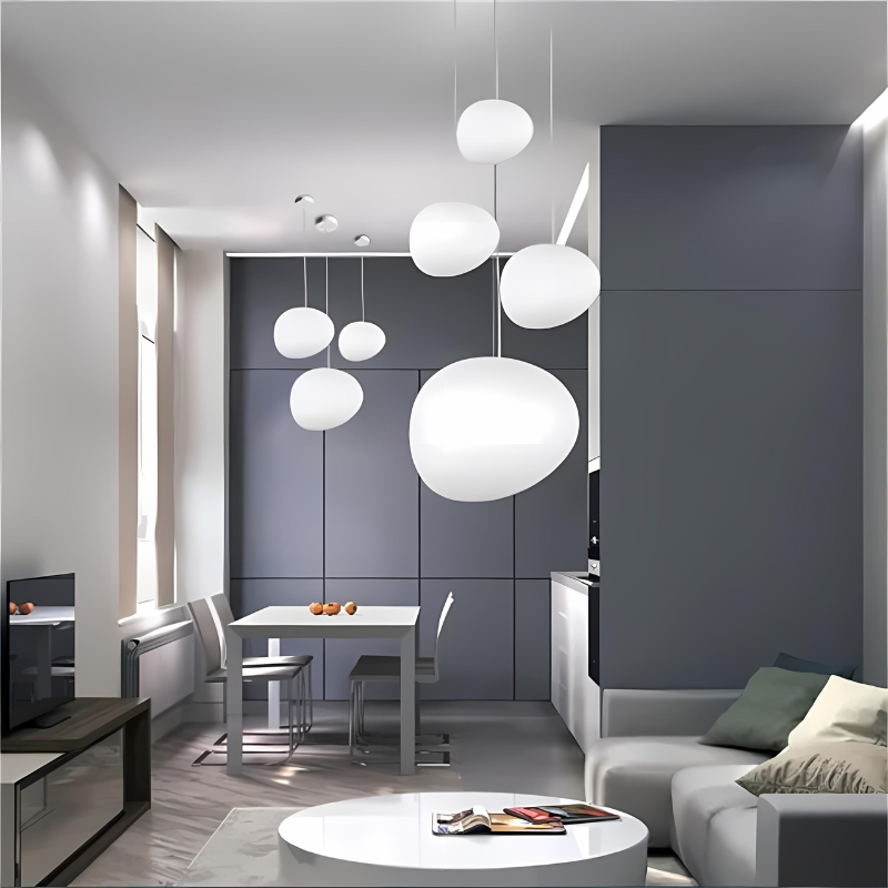 RadiantLuxe | Modern Glass Pebble Pendant Light Fixture