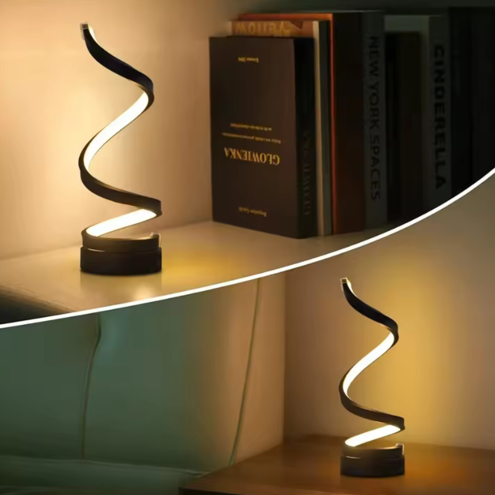 Bedroom Dimmable Table Lamp | Modern Spiral LED Design