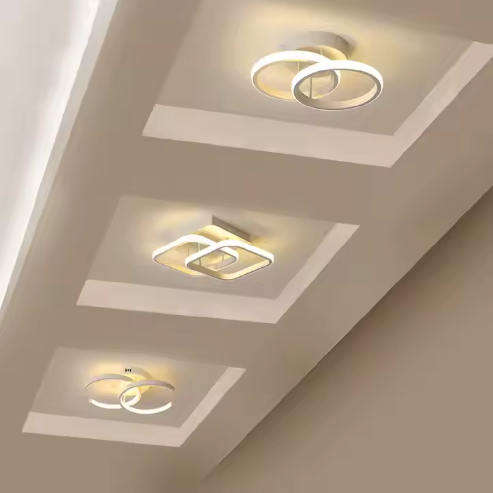 Ceiling Light | Modern Two-Ring LED Fixture for Hallways and Offices