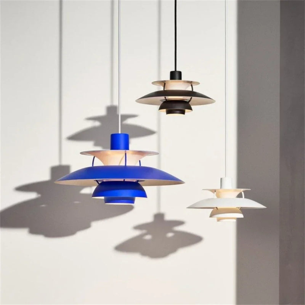 Gradient LED Pendant Light for Living Room | Danish Design Ceiling Chandelier for Kitchen Decor