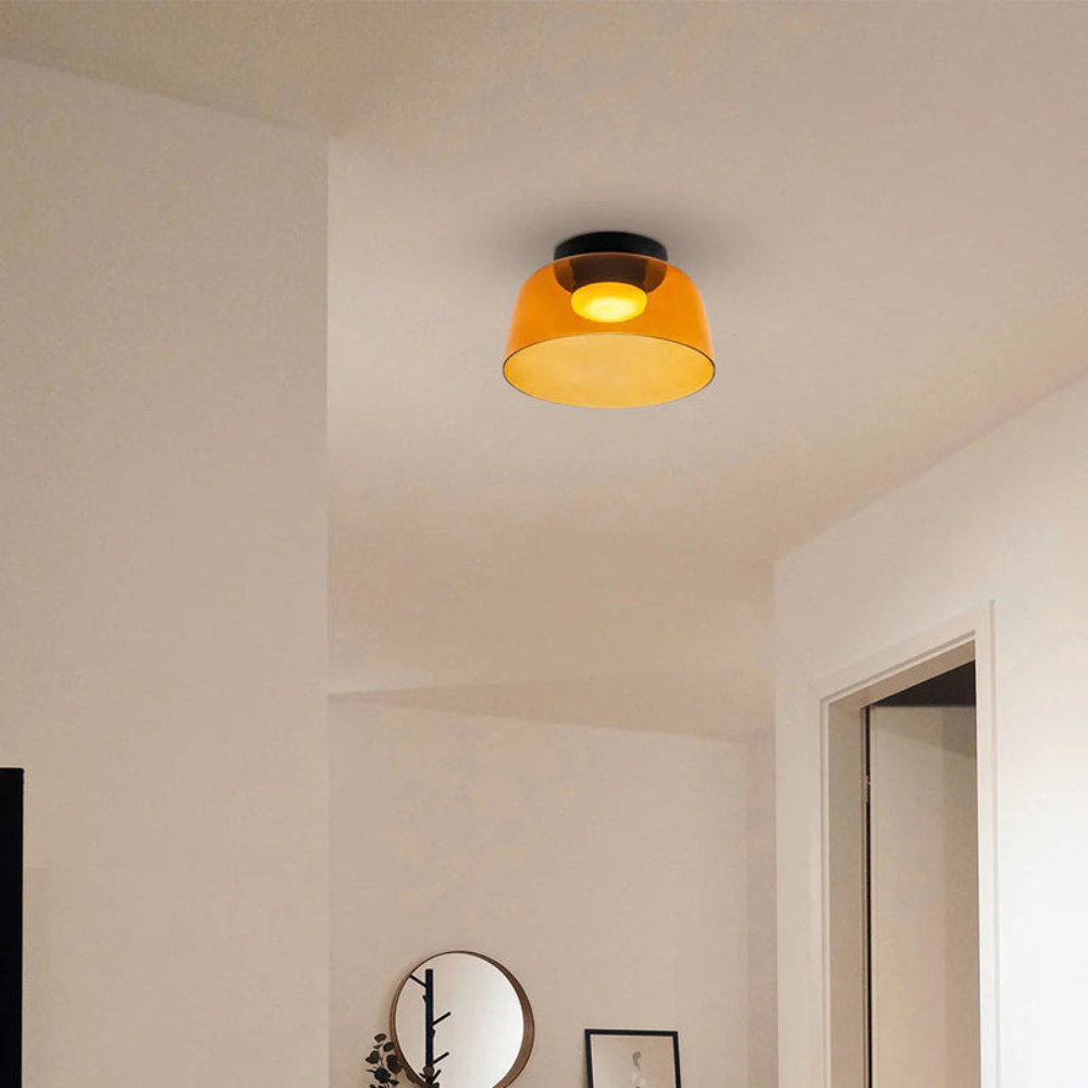 Scandinavian Ceiling Pendant | Modern Frosted Dome Light Fixture