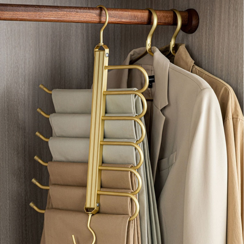 Wardrobe Space-Saving Trouser Hanger | Durable Aluminum Clothes Hangers for Trousers