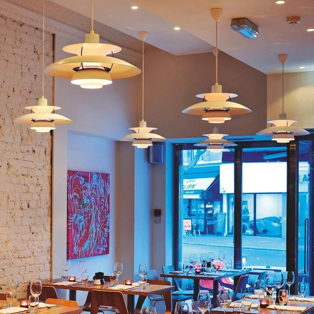 Gradient LED Pendant Light for Living Room | Danish Design Ceiling Chandelier for Kitchen Decor