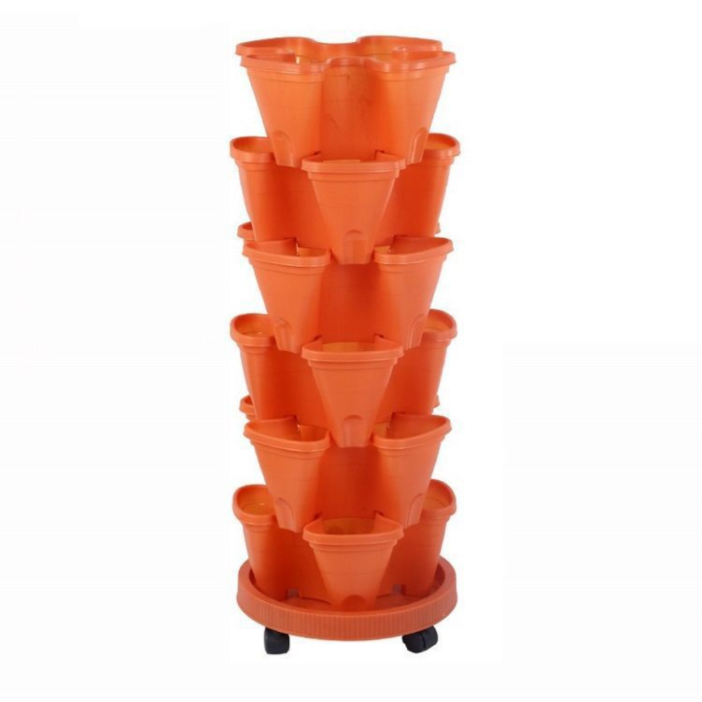 6-Tier Stackable Garden Tower | Vertical Space-Saving Planter for Outdoor & Indoor Use