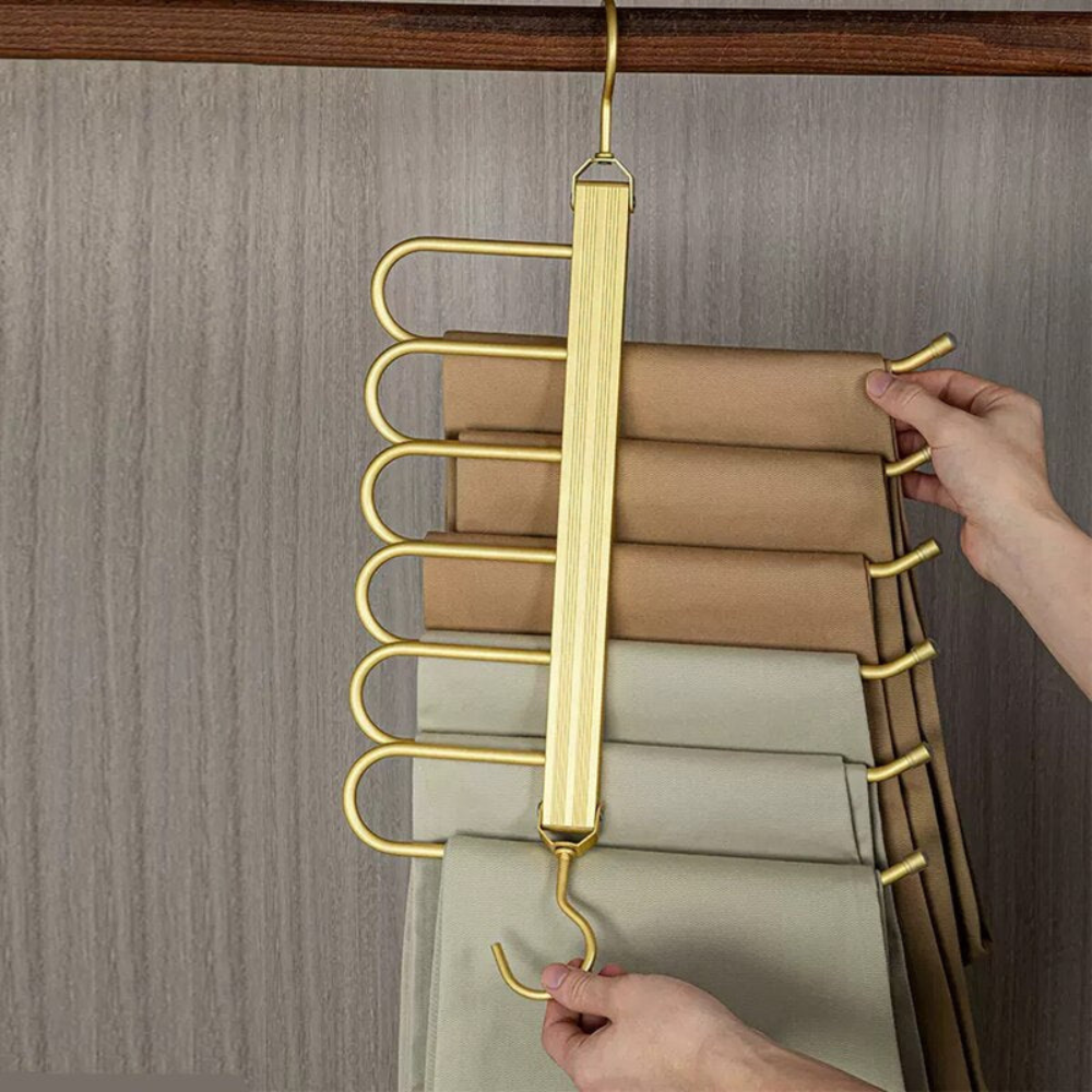 Wardrobe Space-Saving Trouser Hanger | Durable Aluminum Clothes Hangers for Trousers