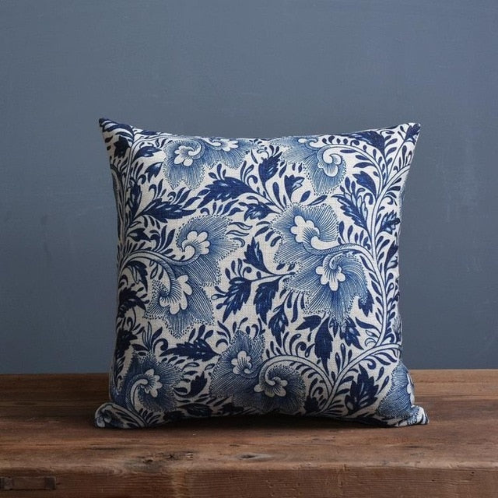 Living Room Elegant Cushion Cover | Traditional Chinese Porcelain Design