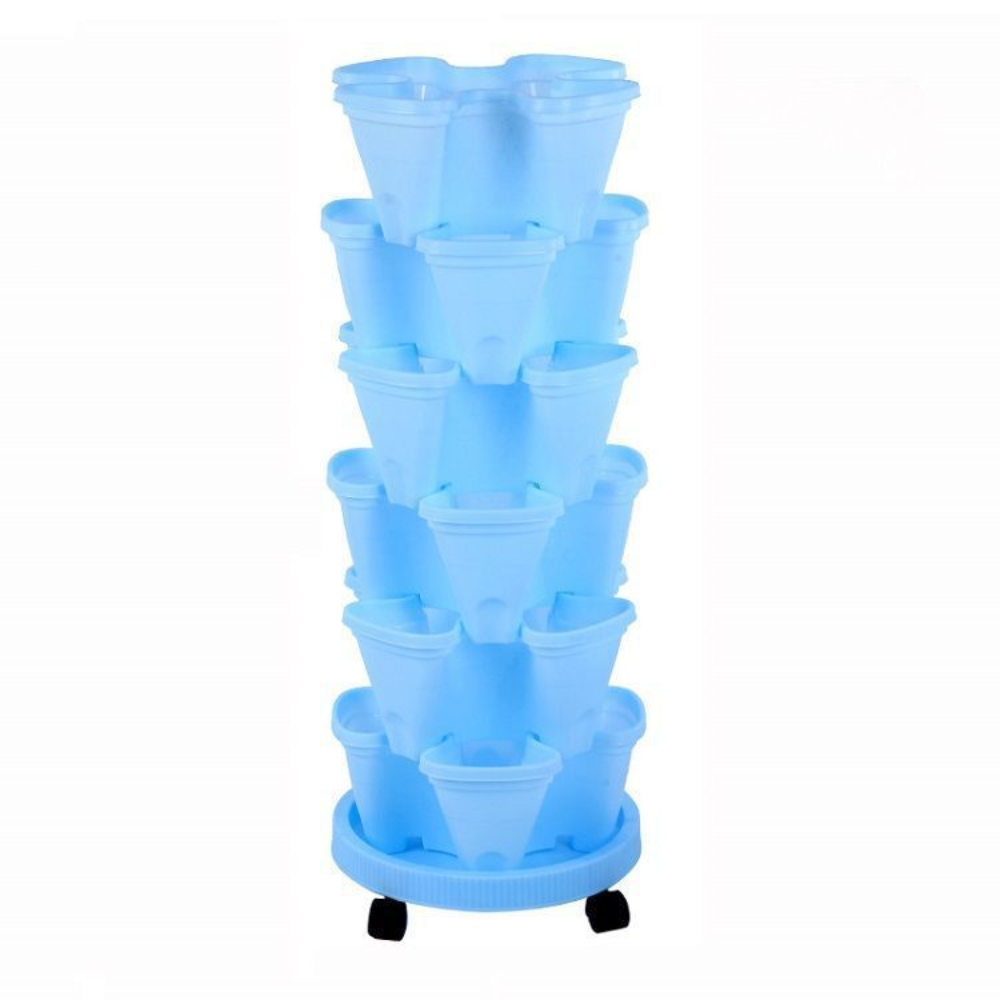 6-Tier Stackable Garden Tower | Vertical Space-Saving Planter for Outdoor & Indoor Use