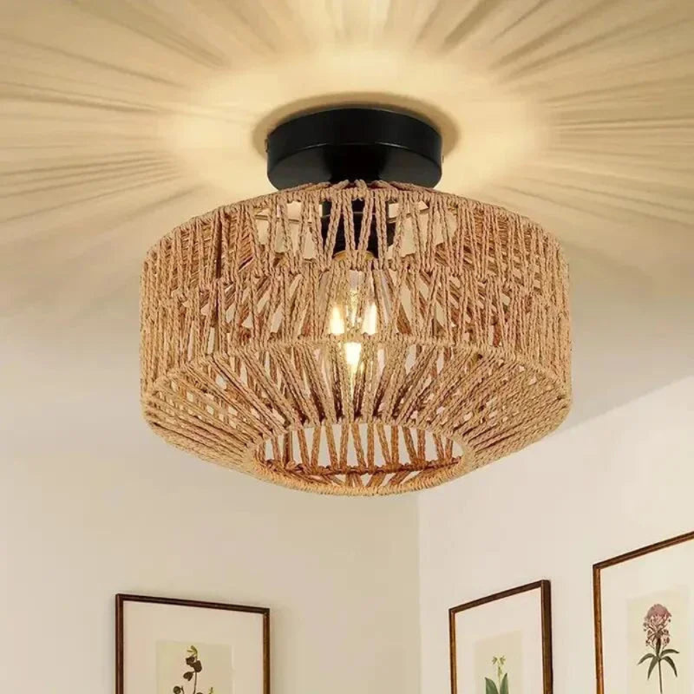Woven Pendant Lamp | Natural Ceiling Lighting for Living Room and Home Decor