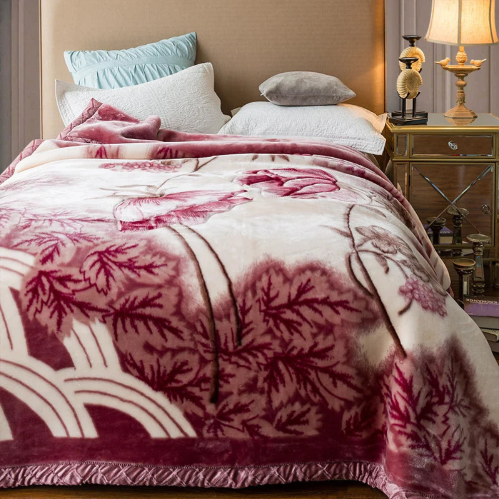 Double Layered Fluffy Weighted Blanket | Cozy Quilted Throw for Winter Bedding