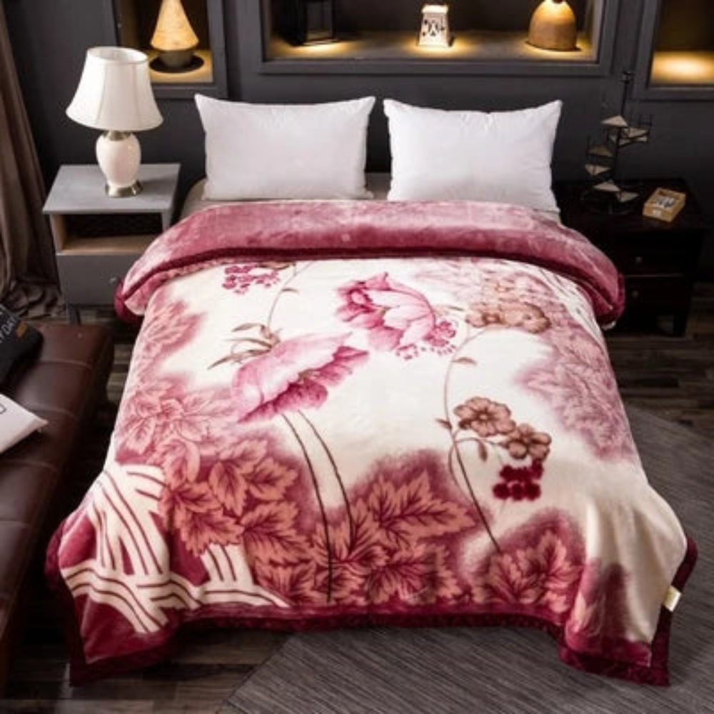 Double Layered Fluffy Weighted Blanket | Cozy Quilted Throw for Winter Bedding