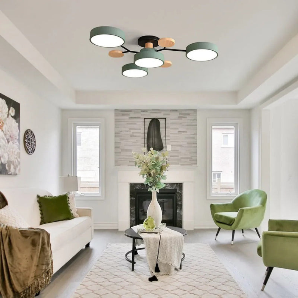 Modern Halo LED Ceiling Light | Semi Flush Mount for Living Room or Bedroom