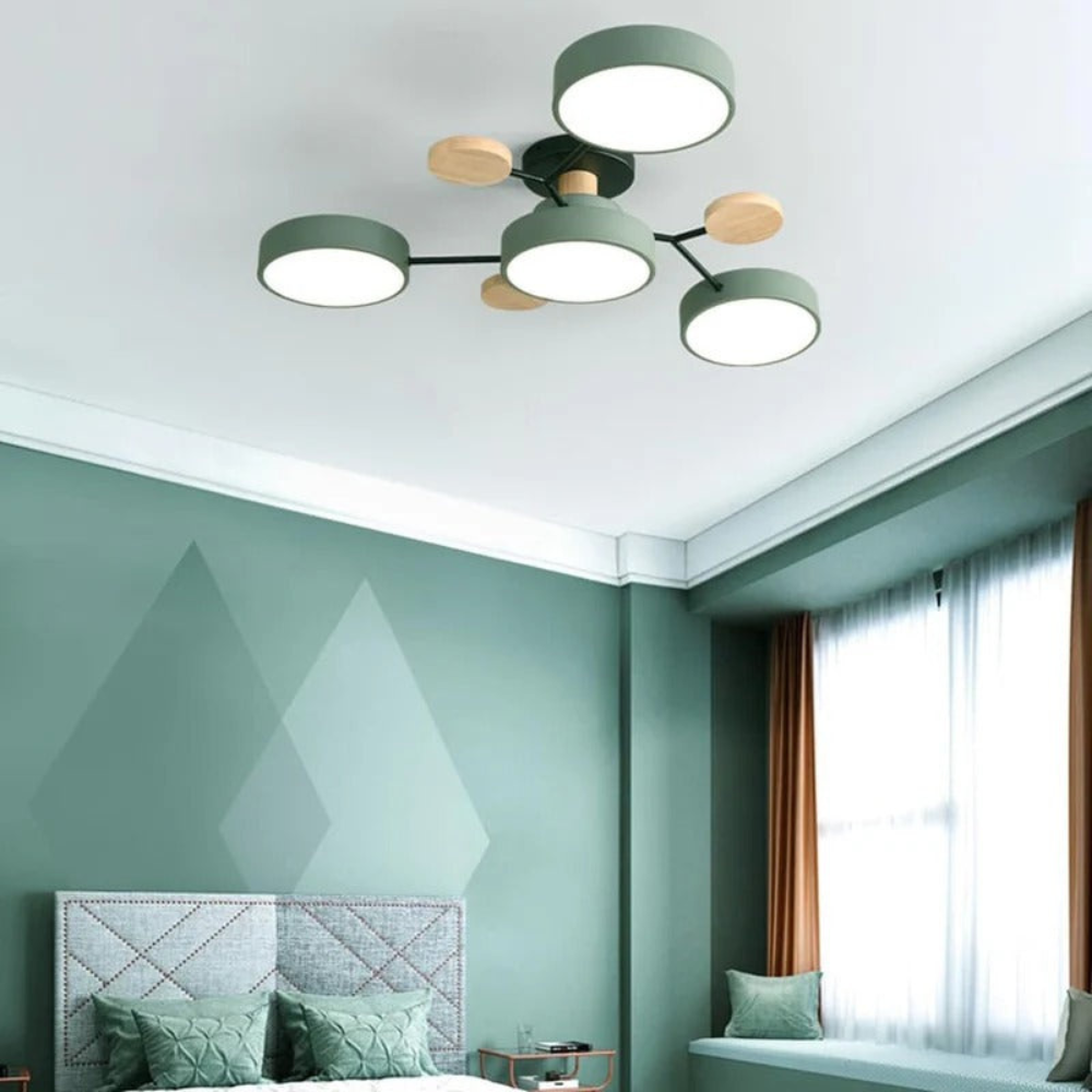 Modern Halo LED Ceiling Light | Semi Flush Mount for Living Room or Bedroom