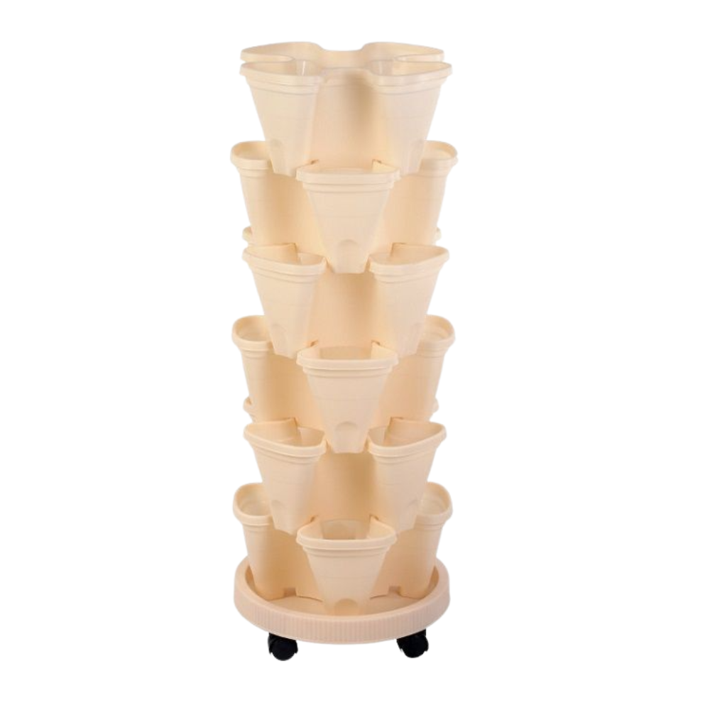 6-Tier Stackable Garden Tower | Vertical Space-Saving Planter for Outdoor & Indoor Use