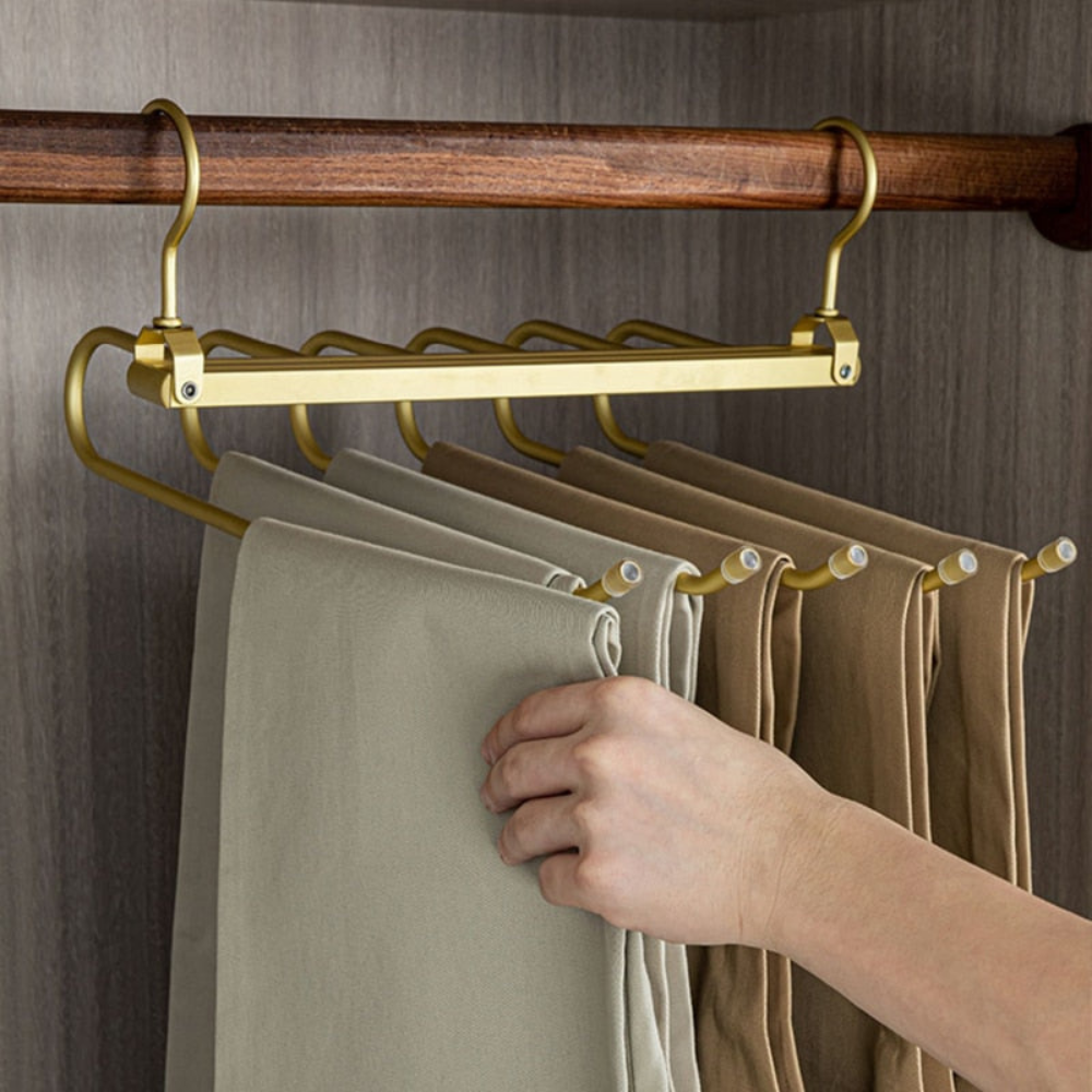 Wardrobe Space Saving Trouser Hanger | Durable Aluminum Clothes Hangers for Trousers