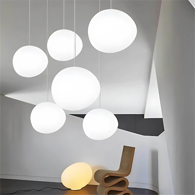 RadiantLuxe | Modern Glass Pebble Pendant Light Fixture