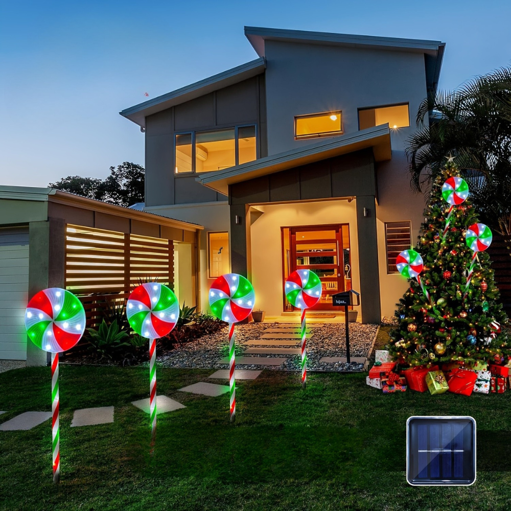 Outdoor Christmas Lights Decoration | Solar Path Windmill