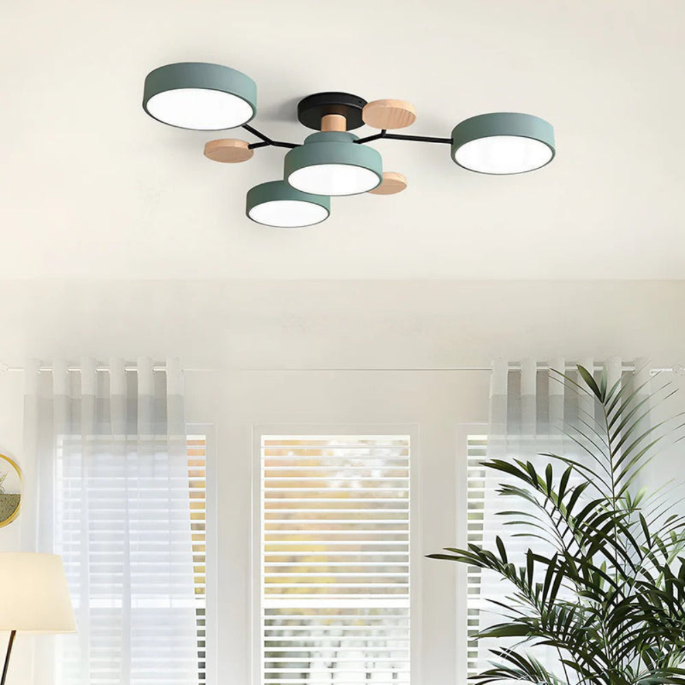 Modern Halo LED Ceiling Light | Semi Flush Mount for Living Room or Bedroom