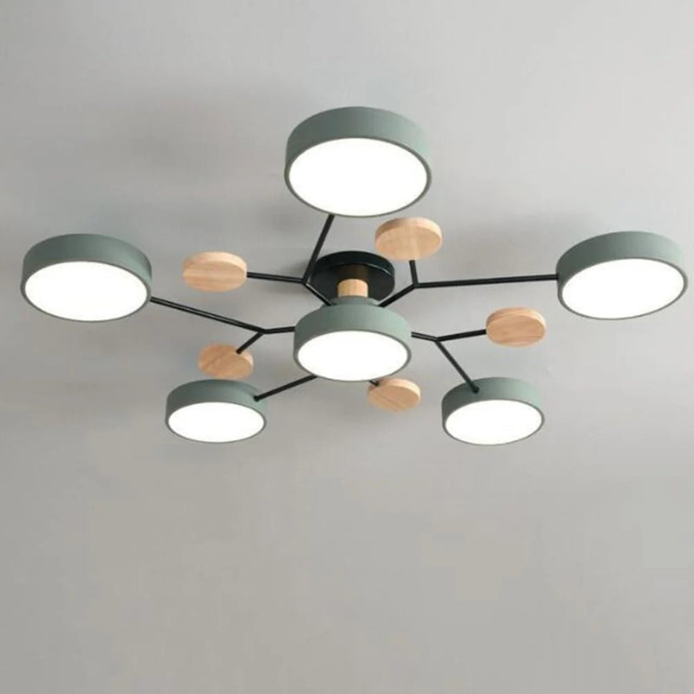 Modern Halo LED Ceiling Light | Semi Flush Mount for Living Room or Bedroom