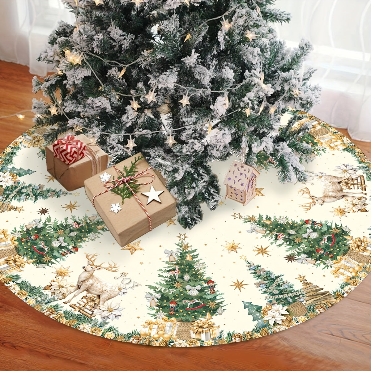 Tree Skirt Christmas | Tree and Plaid Print