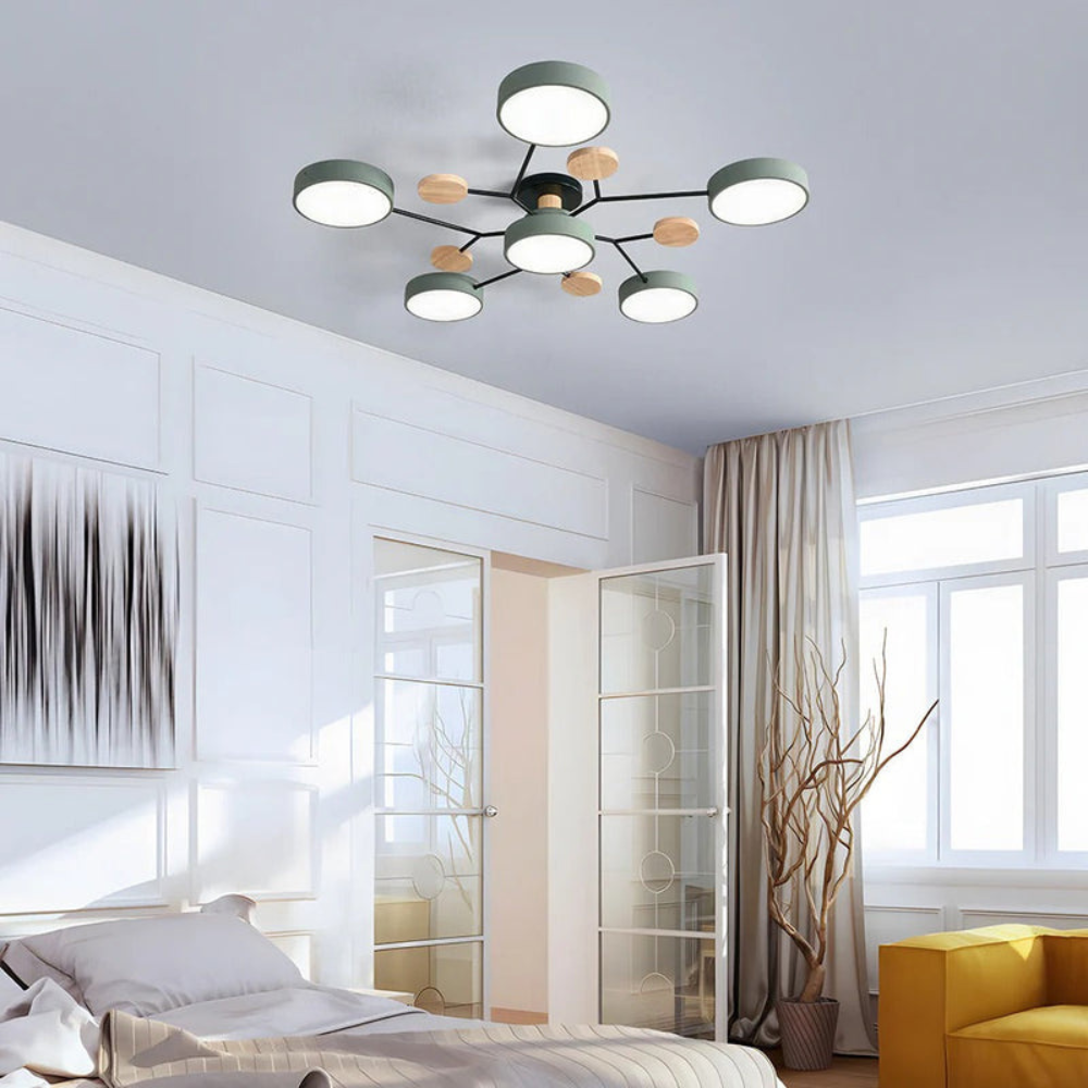Modern Halo LED Ceiling Light | Semi Flush Mount for Living Room or Bedroom