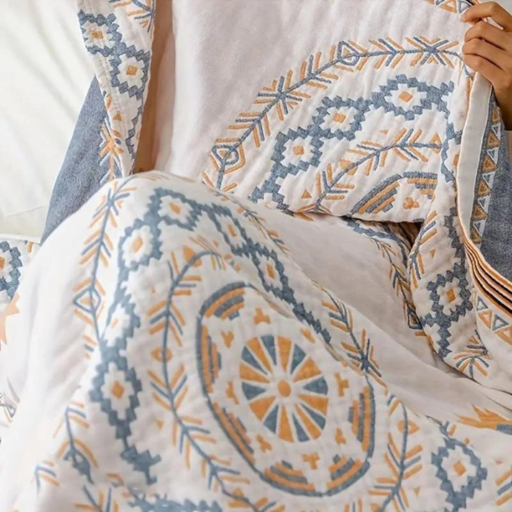 Living Room Boho Throw Blanket | Serene Mandala Design