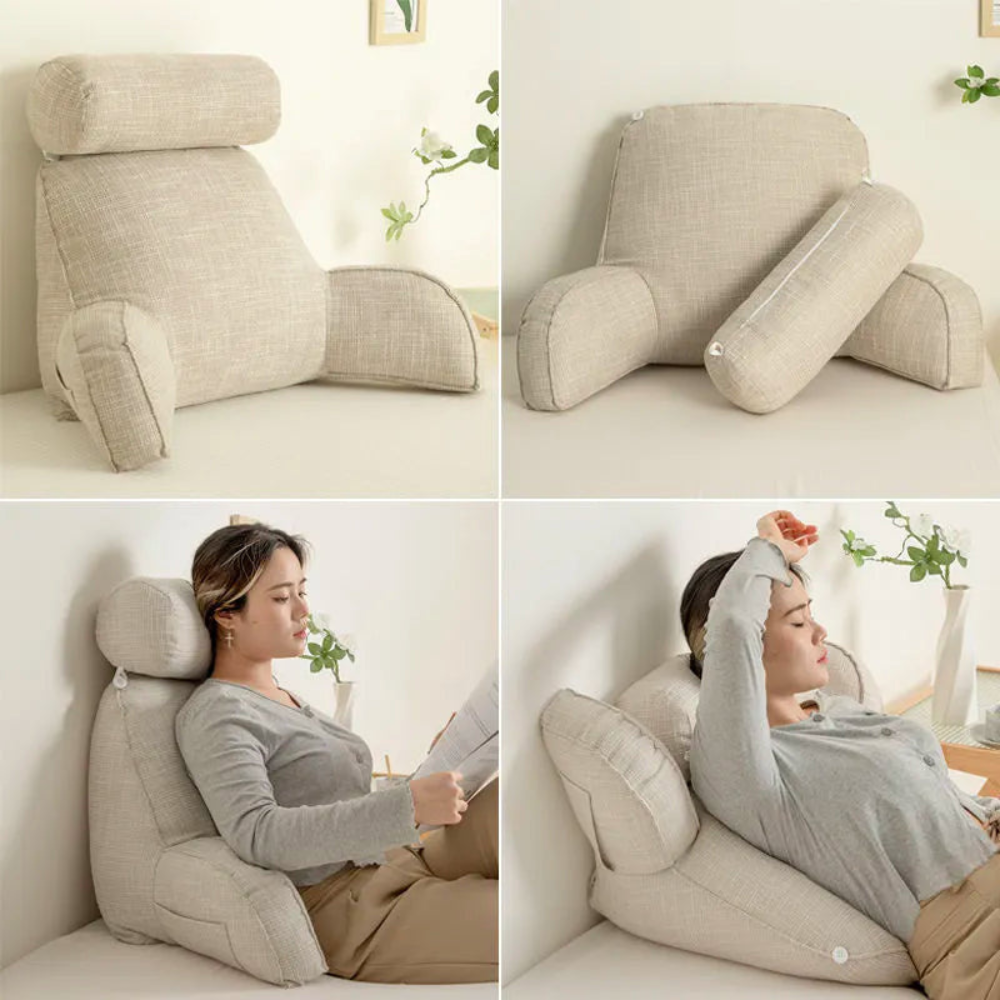 Living Room Ergonomic Backrest Cushion | Adjustable With Armrests and Headrest