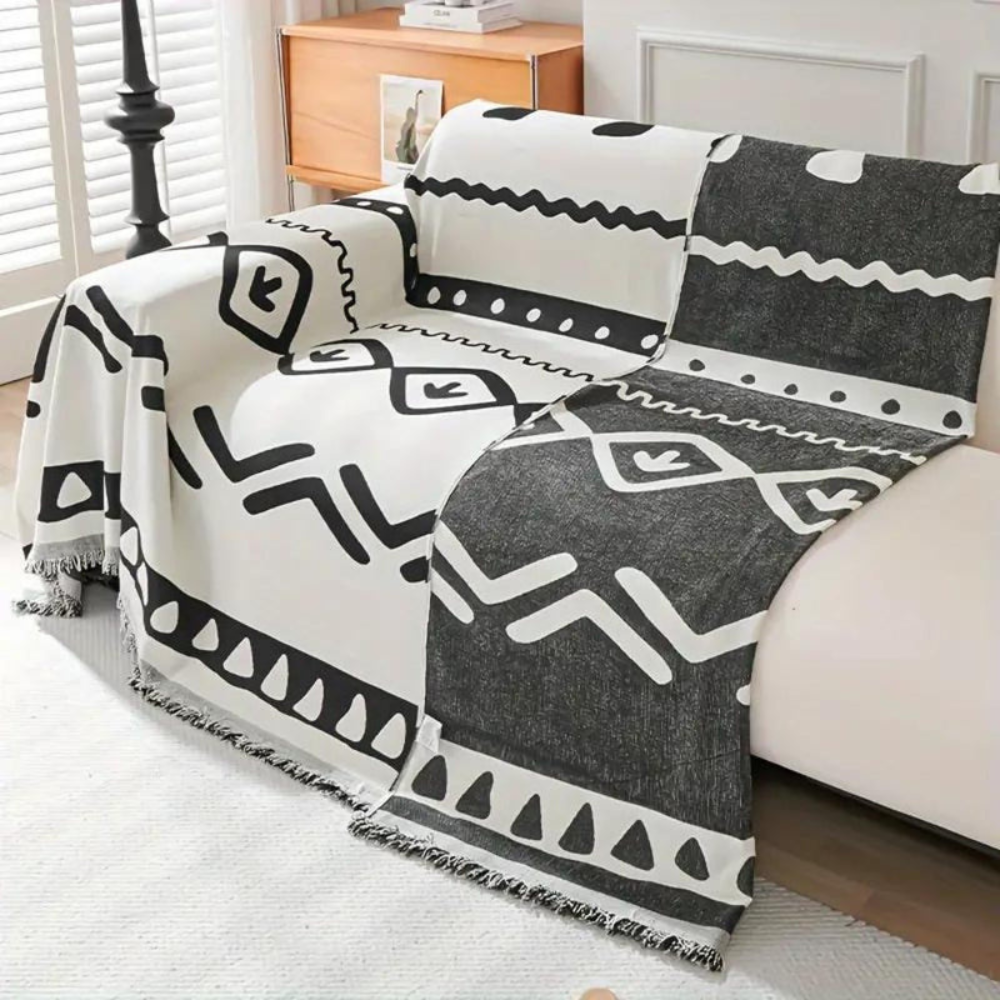 Living Room Bohemian Sofa Cover | Reversible Couch Slipcover