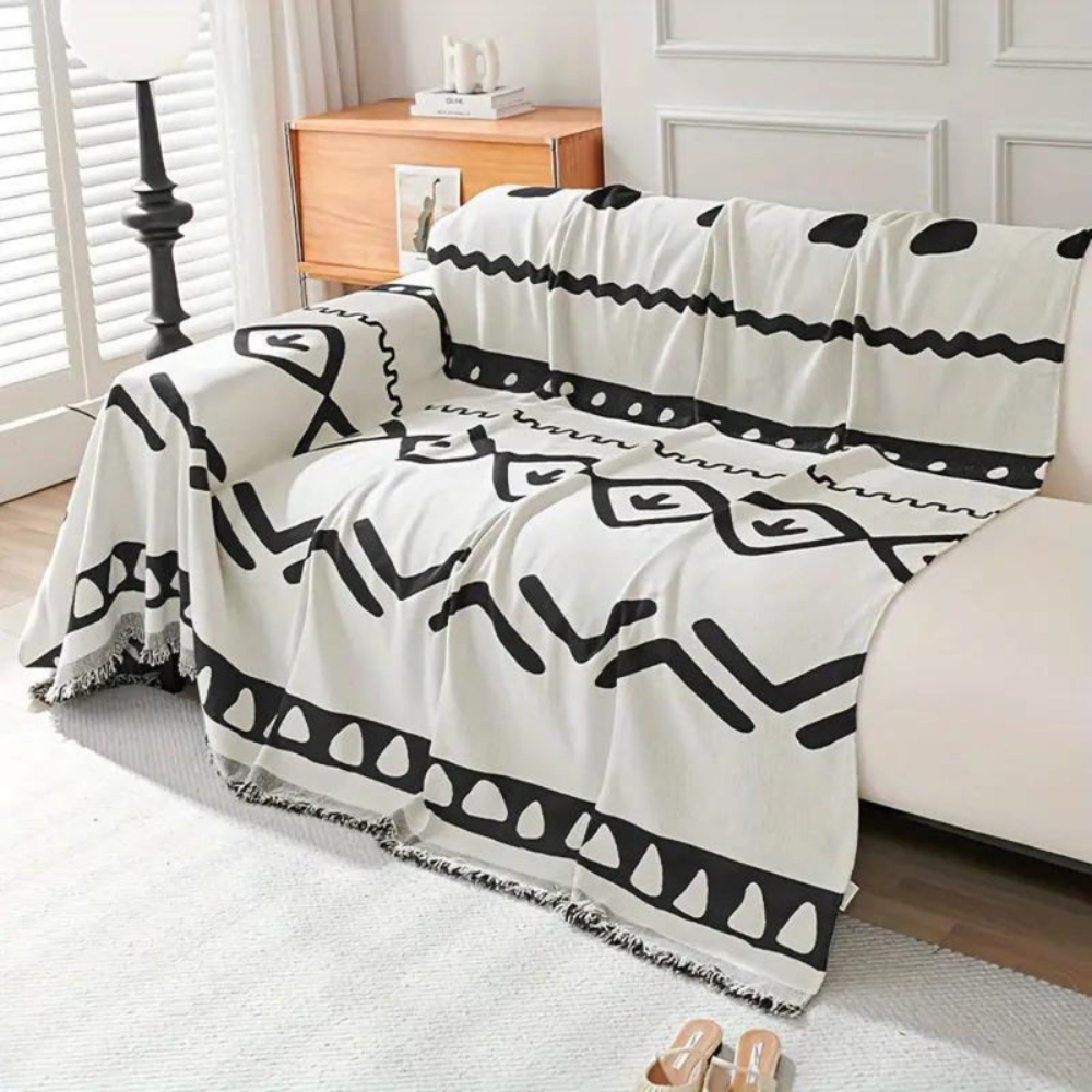 Living Room Bohemian Sofa Cover | Reversible Couch Slipcover