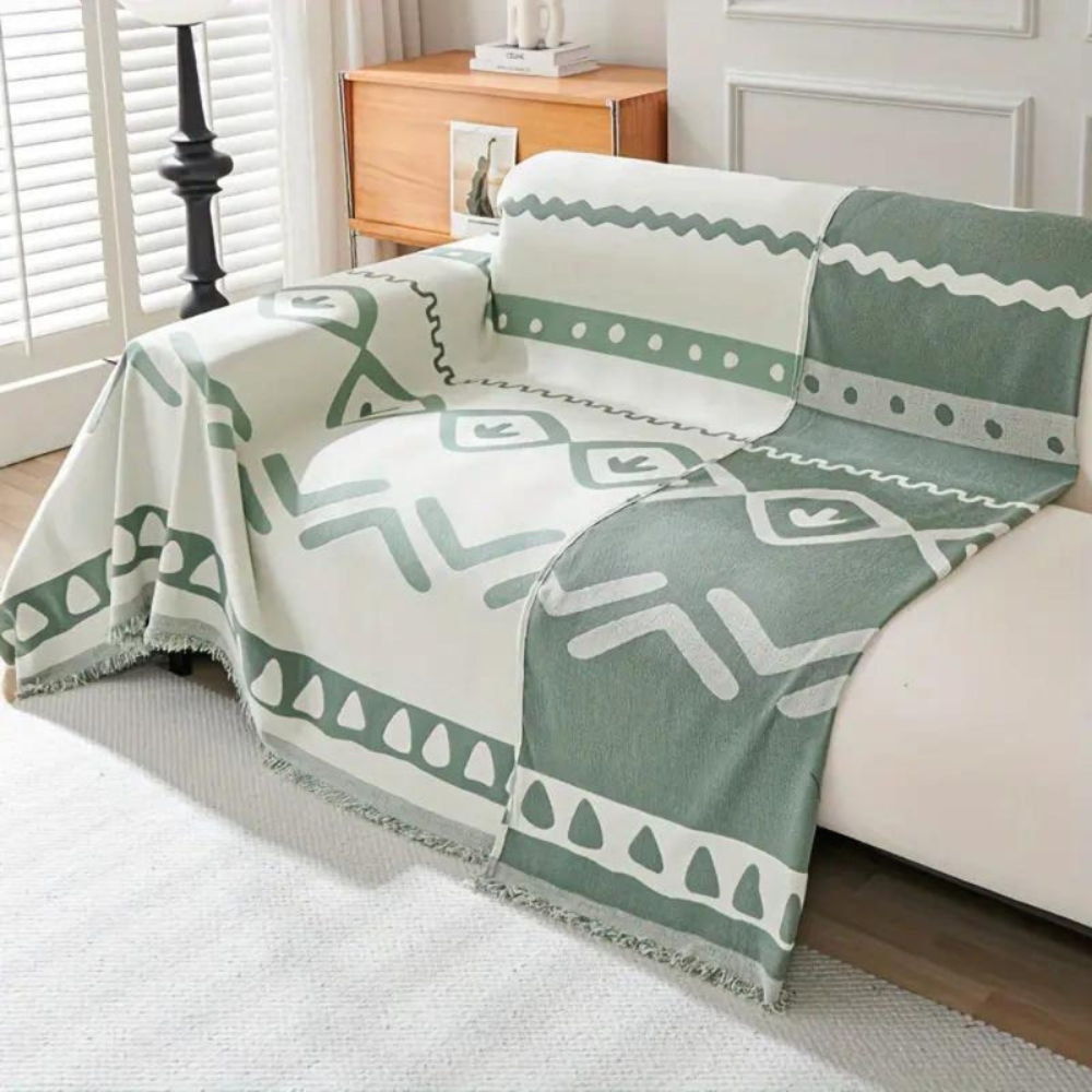 Living Room Bohemian Sofa Cover | Reversible Couch Slipcover