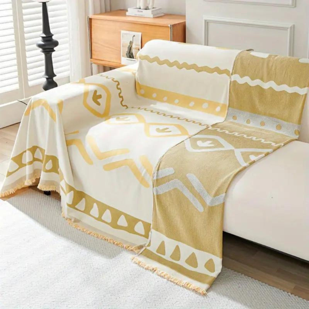 Living Room Bohemian Sofa Cover | Reversible Couch Slipcover
