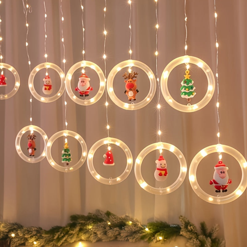 Christmas Light | Santa Reindeer Curtain String Decoration