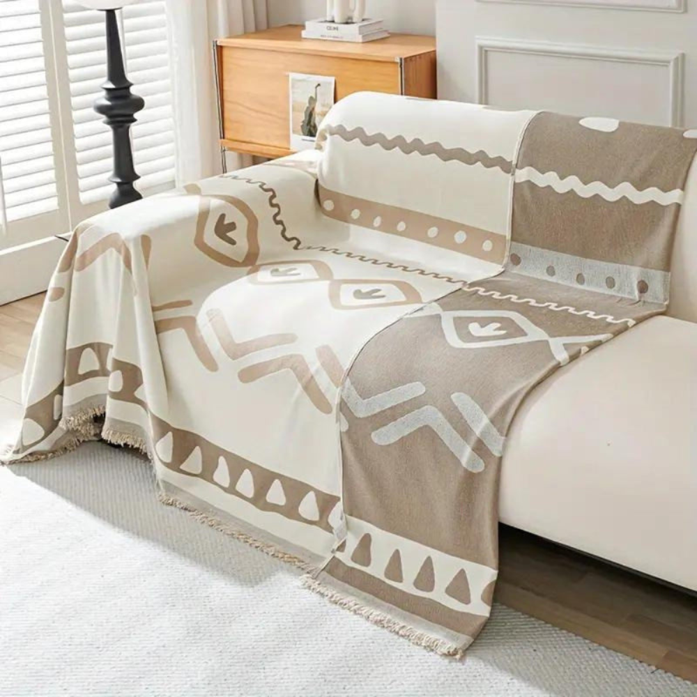 Living Room Bohemian Sofa Cover | Reversible Couch Slipcover