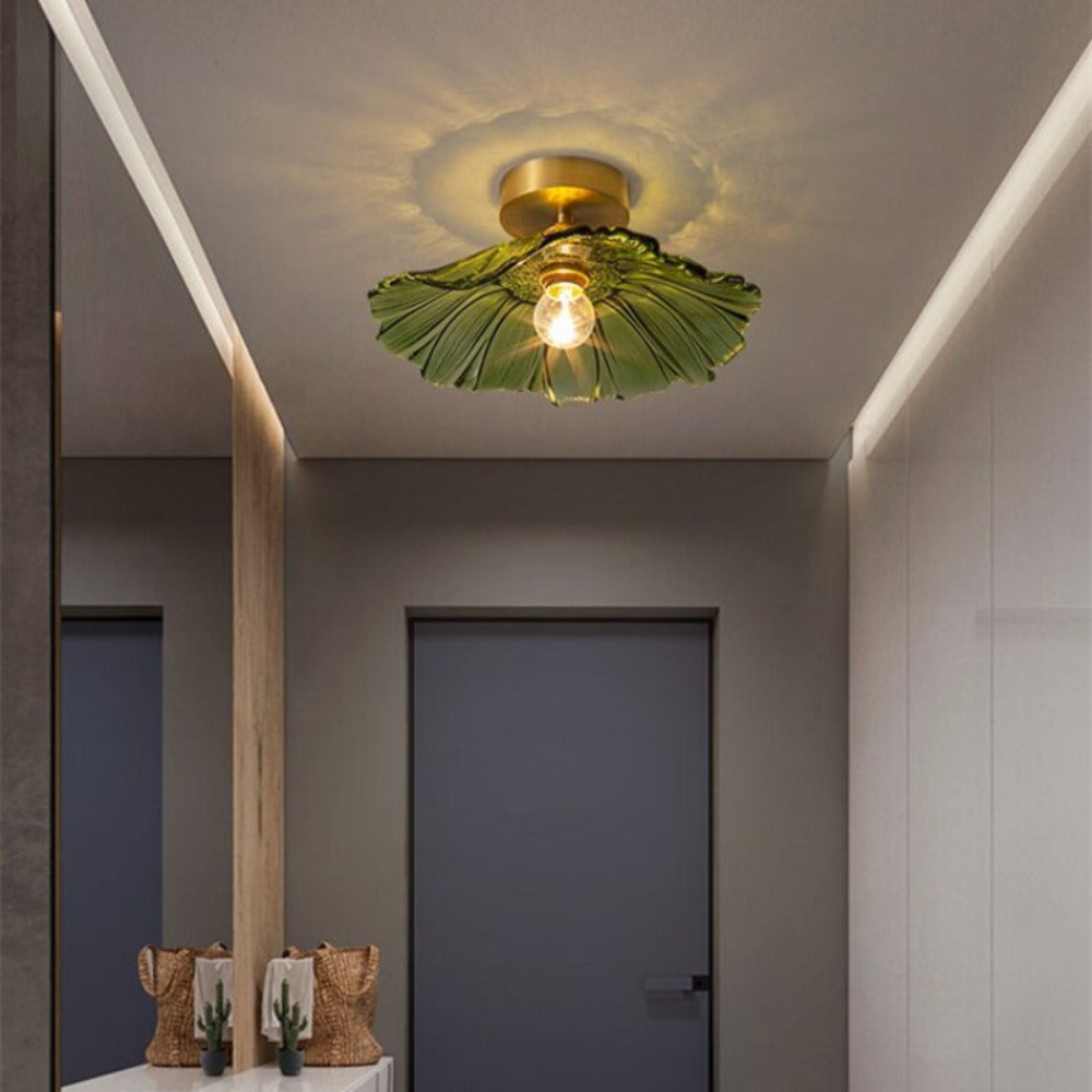 Flush Mount Ceiling Light | Art Deco Flower Fixture for Bedroom or Living Room