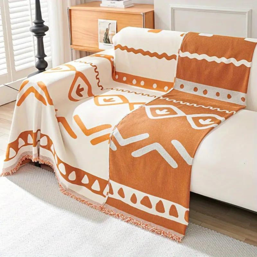 Living Room Bohemian Sofa Cover | Reversible Couch Slipcover